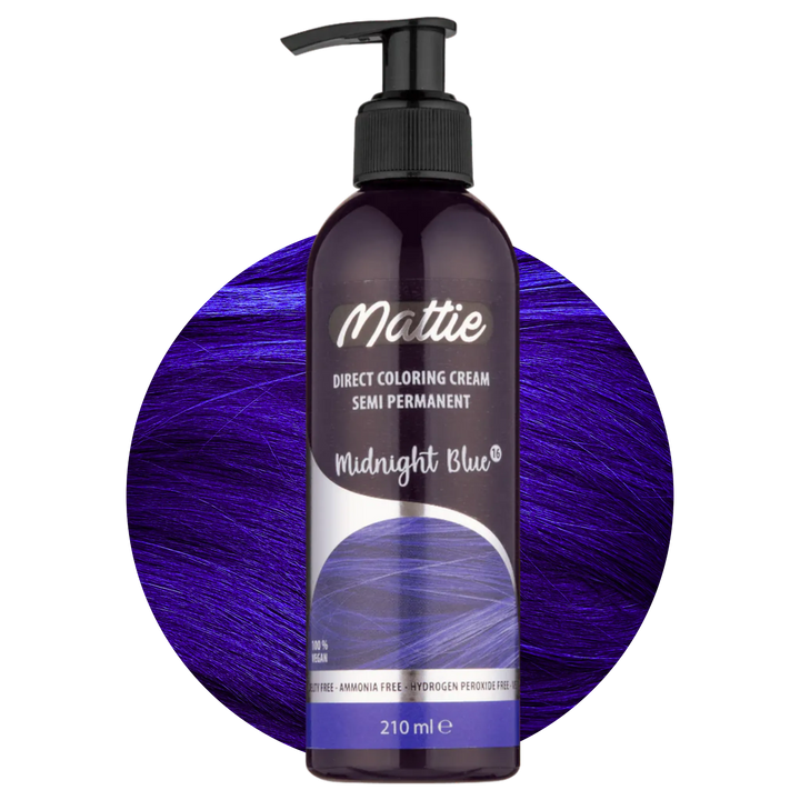 Mattie Midnight Blue - Vegana Colorazione Semipermanente Colorazione Diretta Crema Colorante 210 ml