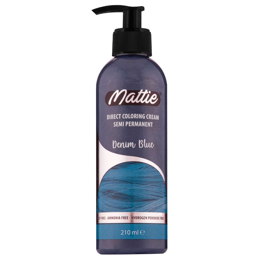 Mattie Denim Blue - Vegan Semi-Permanent Direct Dye Hair Color Cream 210 ml