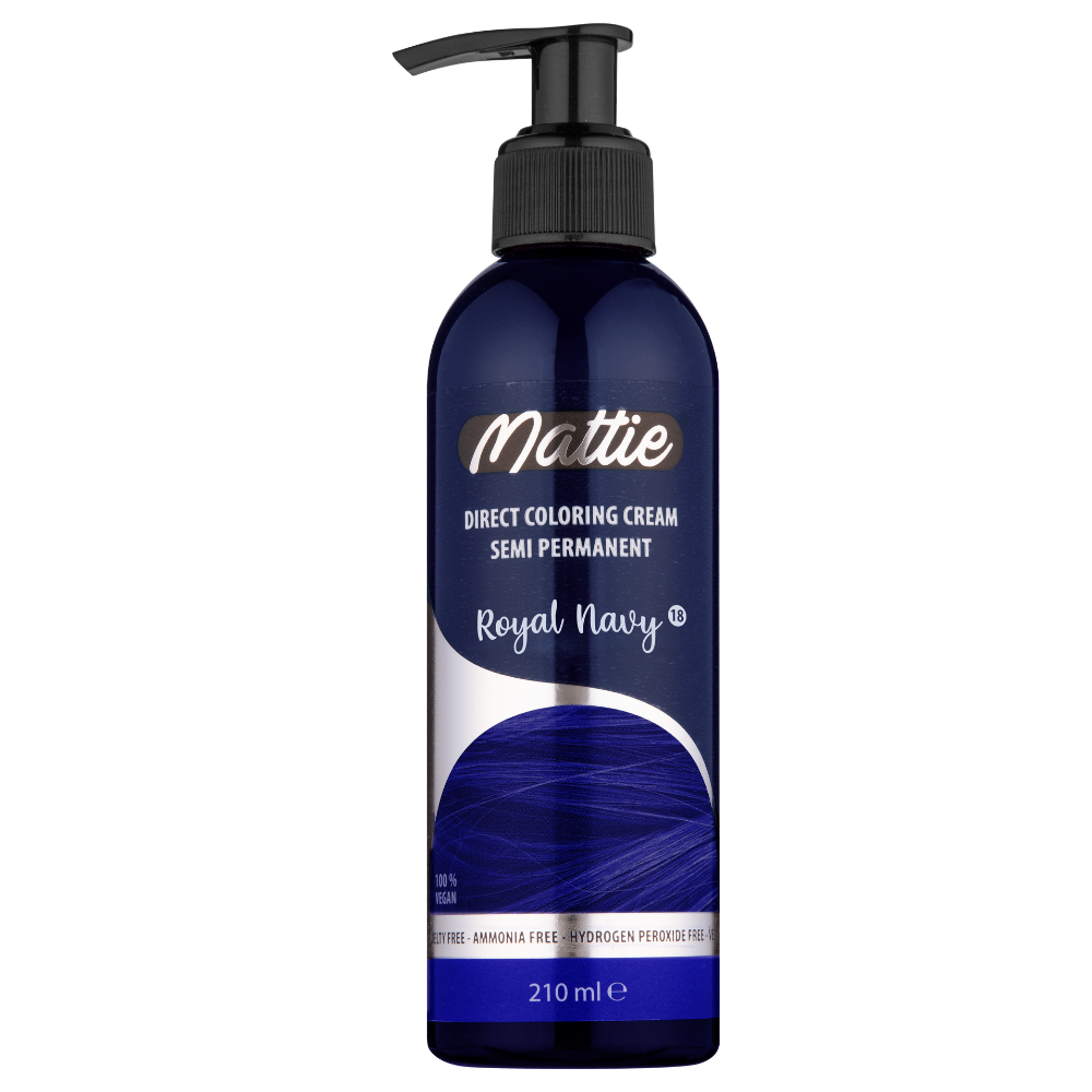 Mattie Royal Navy - Vegan Semi-Permanent Direct Dye Hair Color Cream 210 ml